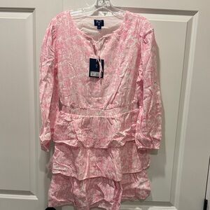 Roller Rabbit x Target Pink Floral Tiered Ruffle Dress